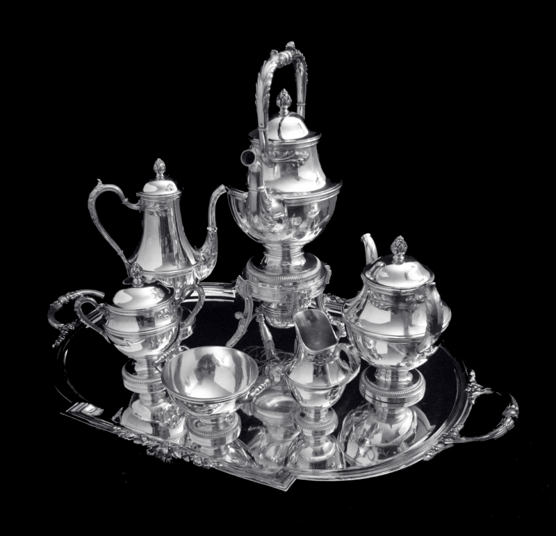 kellerfrenchlouisxviantique950sterlingsilverartdecoteasetwithservingtray-setcomplete-3003