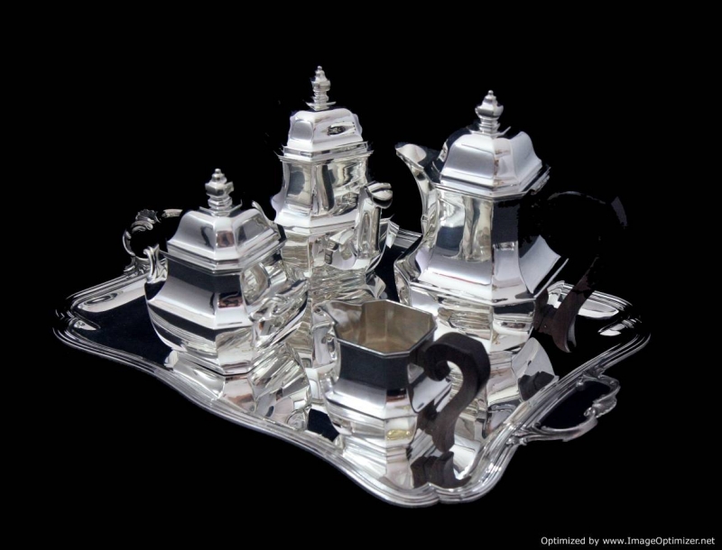 tetardantiquefrench950sterlingsilverartdecoteacoffeeset19centurychristoflepuiforcat-setcomplete-2006